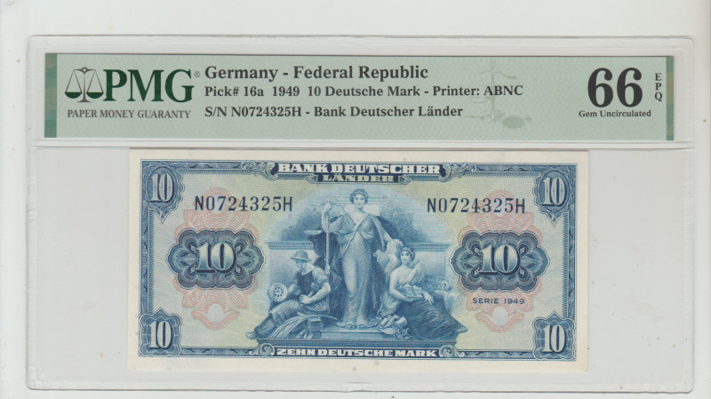 Germany-Federal Republic, Konrad Adenauer (1949 - 1963). 10 deutsche mark 1949 y...