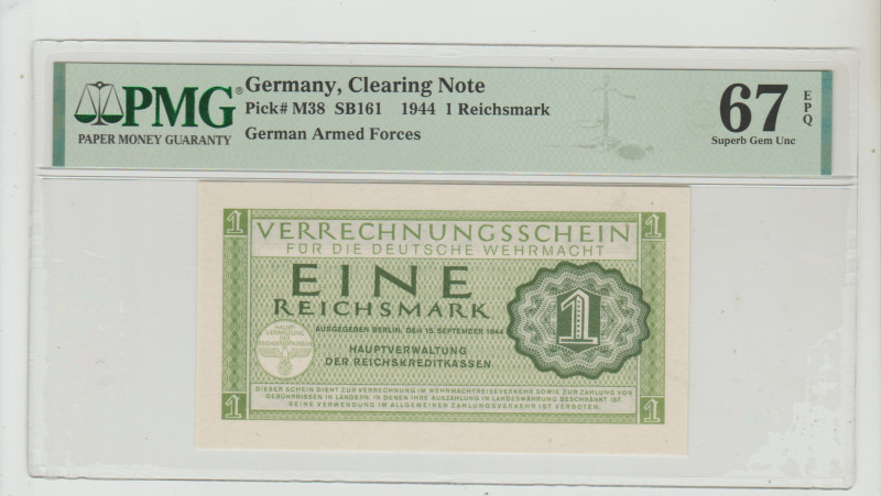 Germany Occupied Territories WWII, Adolf Hitler (1933 - 1945). 1 reichsmark 1944...