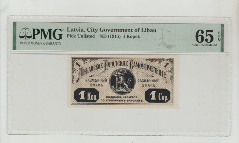 Latvia, Nicholas II (1894 - 1917). 1 kopek 1915 year, City Government of Libau, ...