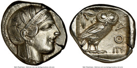 ATTICA. Athens. Ca. 440-404 BC. AR tetradrachm (25mm, 17.22 gm, 4h). NGC MS 5/5 - 4/5. Mid-mass coinage issue. Head of Athena right, wearing earring, ...