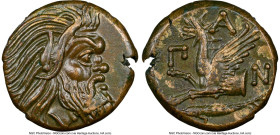 CIMMERIAN BOSPORUS. Panticapaeum. Ca. 4th Century BC. AE (20mm, 7.61 gm, 12h). NGC Choice AU 5/5 - 5/5, Fine Style. Head of bearded Pan right / Π-A-N,...