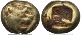 LYDIAN KINGDOM. Alyattes or Walwet (ca. 610-546 BC). EL 1/12 stater or hemihecte (7mm, 1.16 gm). NGC Choice Fine 5/5 - 3/5, countermarks. Lydo-Milesia...
