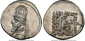 PARTHIAN KINGDOM. Mithradates II (ca. 121-91 BC). AR drachm (19mm, 4.23 gm, 11h). NGC MS 5/5 - 4/5. Rhagae, ca. 96/5-93/2 BC. Diademed, draped bust of...