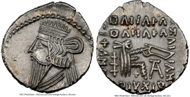 PARTHIAN KINGDOM. Pacorus I (ca. AD 78-120). AR drachm (20mm, 12h). NGC Choice AU, light marks. Ecbatana. Diademed, draped bust of Pacorus left, with ...