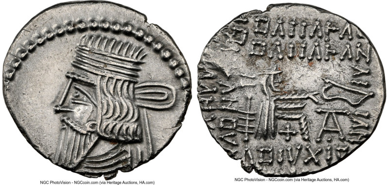 PARTHIAN KINGDOM. Pacorus I (ca. AD 78-120). AR drachm (20mm, 11h). NGC AU. Ecba...