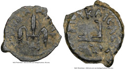 JUDAEA. Roman Procurators. Pontius Pilate (AD 26-36). AE prutah (17mm, 11h). NGC VF. Jerusalem, dated Regnal Year 16 of Tiberius (AD 29/30). TIBEPIOY ...