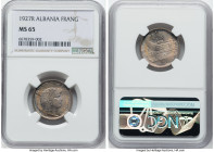 Zog I Frang Ar 1927-R MS65 NGC, Rome mint, KM6. Two year type. HID09801242017 © 2023 Heritage Auctions | All Rights Reserved