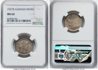 Zog I Frang Ar 1927-R MS64 NGC, Rome mint, KM6. HID09801242017 © 2023 Heritage Auctions | All Rights Reserved