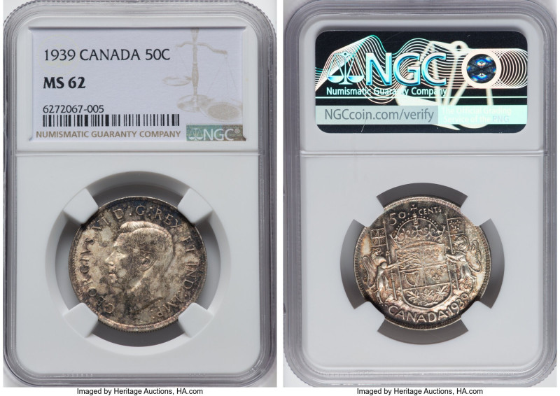 George VI 50 Cents 1939 MS62 NGC, Royal Canadian mint, KM36. HID09801242017 © 20...