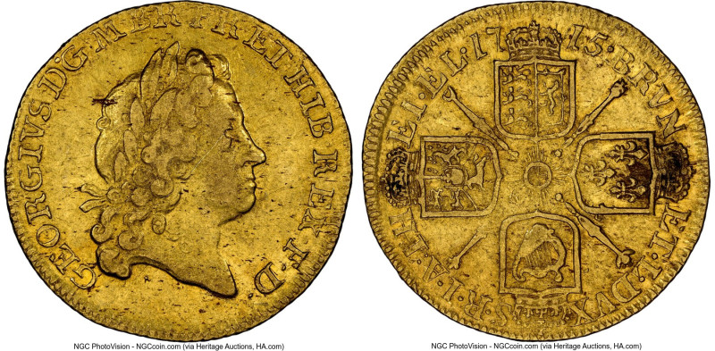 George I gold Guinea 1715 Genuine NGC, KM543, S-3629. Ex. Spink Auction 22027 (O...