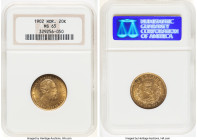 Oscar II gold 20 Kroner 1902 MS65 NGC, Kongsberg mint, KM355. From the Duquesne Collection, Part V HID09801242017 © 2023 Heritage Auctions | All Right...