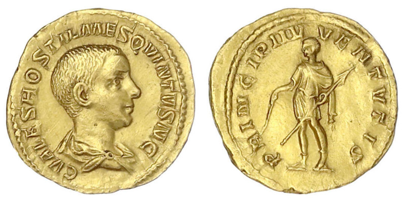 Römische Goldmünzen

Kaiserzeit

Hostilian, Caesar 250-251

Aureus 251. Dr...