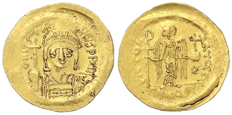 Byzantinische Goldmünzen

Kaiserreich

Justinian I., 527-565

Solidus 527/...