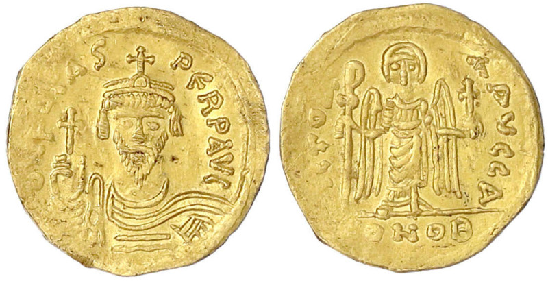 Byzantinische Goldmünzen

Kaiserreich

Focas, 602-610

Solidus 602/610, Co...