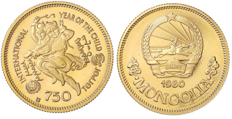 Ausländische Goldmünzen und -medaillen

Mongolei

750 Tugrik 1980, Tanzende ...