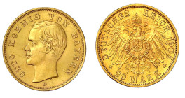 Reichsgoldmünzen

Bayern

Otto, 1886-1913

20 Mark 1905 D. vorzüglich/Stempelglanz. Jaeger 200.