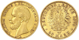 Reichsgoldmünzen

Braunschweig

Wilhelm, 1830-1884

20 Mark 1875 A. gutes sehr schön. Jaeger 203.