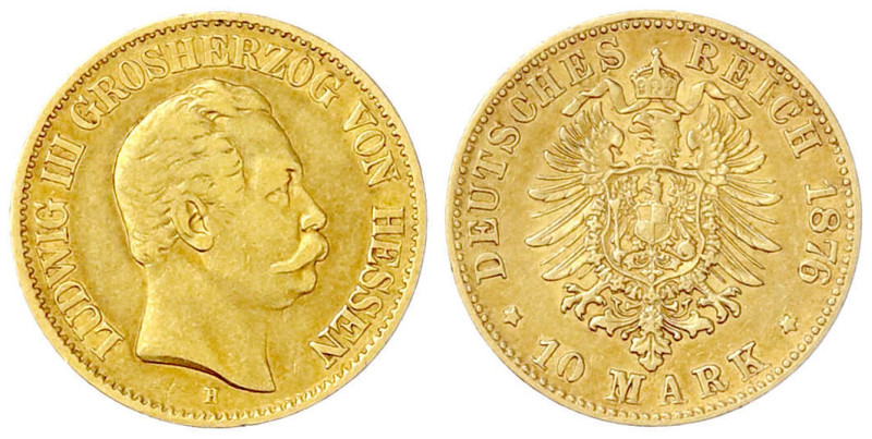 Reichsgoldmünzen

Hessen

Ludwig III., 1848-1877

10 Mark 1876 H. sehr sch...