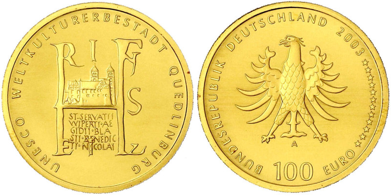 Goldmünzen der Bundesrepublik Deutschland

Euro, ab 2002

100 Euro 2003 A, Q...