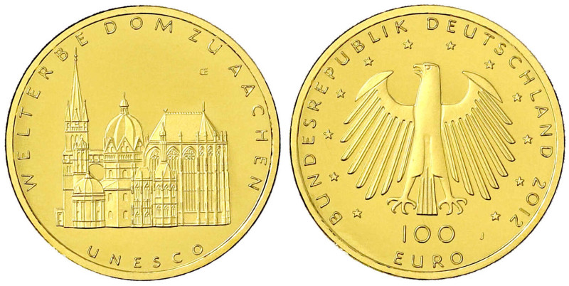 Goldmünzen der Bundesrepublik Deutschland

Euro, ab 2002

100 Euro 2012 J, A...