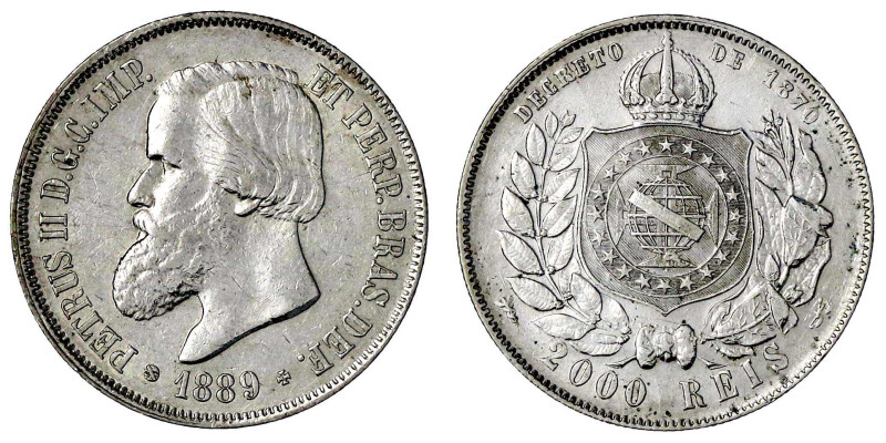 Ausländische Münzen und Medaillen

Brasilien

Pedro II., 1831-1889

2000 R...