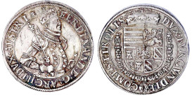 Römisch Deutsches Reich

Haus Habsburg

Erzherzog Ferdinand II., 1564-1595

Reichstaler o.J. Hall. Var. Harnisch mit 3 Reihen kl. Blümchen, Zept...