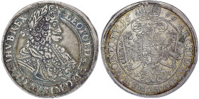 Römisch Deutsches Reich

Haus Habsburg

Leopold I., 1657-1705

1/2 Taler 1699, Kremnitz. 14,20 g. fast vorzüglich, schöne Patina, selten. Herine...