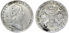 Römisch Deutsches Reich

Haus Habsburg

Josef II., 1780-1790

Kronentaler 1785, Brüssel. 29,26 g. sehr schön. Herinek 189.