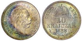 Römisch Deutsches Reich

Haus Habsburg

Franz Joseph I., 1848-1916

10 Krajczar 1888 KB für Ungarn. fast Stempelglanz. Herinek 751.