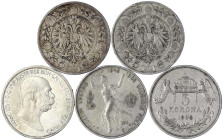 Römisch Deutsches Reich

Haus Habsburg

Lots

5 X 5 Kronen: 2 X 1900, 1908 für Ungarn und 2 X 1908 Jubiläum. meist sehr schön, teils Randfehler...
