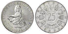 Römisch Deutsches Reich

Republik Österreich

2. Republik nach 1945

25 Schilling 1963, Prinz Eugen von Savoyen. Auflage 10.000 Ex. Polierte Pla...