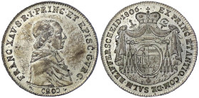 Römisch Deutsches Reich

Gurk, Bistum

Franz Xaver von Salm-Reifferscheid, 1783-1822

20 Kreuzer 1806 IH, Wien. vorzüglich/Stempelglanz, selten....