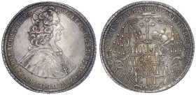 Römisch Deutsches Reich

Olmütz

Wolfgang von Schrattenbach, 1711-1738

Reichstaler 1716. 28,54 g. fast vorzüglich, schöne Patina. L.-M. 422. Da...