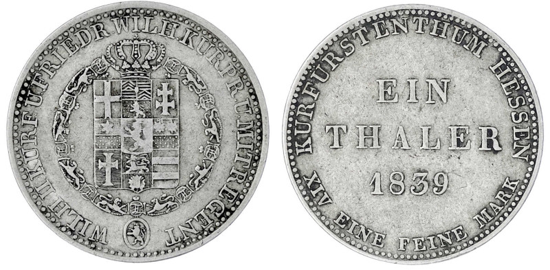 Altdeutsche Münzen und Medaillen

Hessen-Kassel

Wilhelm II., 1821-1847

T...