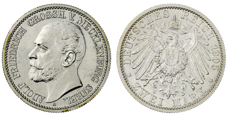 Reichssilbermünzen J. 19-178

Mecklenburg-Strelitz

Adolf Friedrich V., 1904...