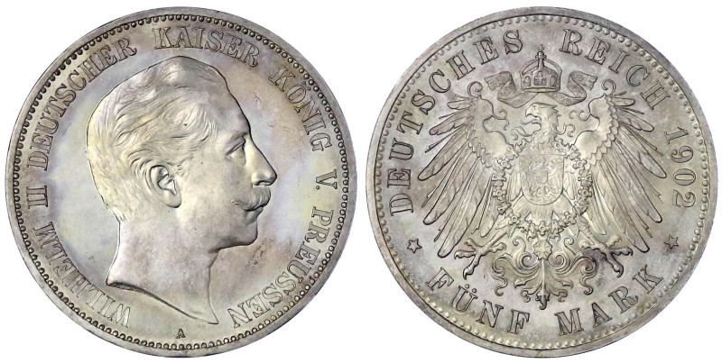 Reichssilbermünzen J. 19-178

Preußen

Wilhelm II., 1888-1918

5 Mark 1902...