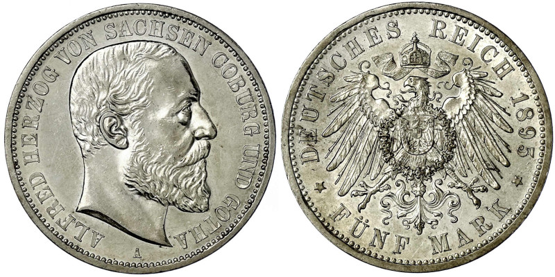 Reichssilbermünzen J. 19-178

Sachsen-Coburg-Gotha

Alfred, 1893-1900

5 M...