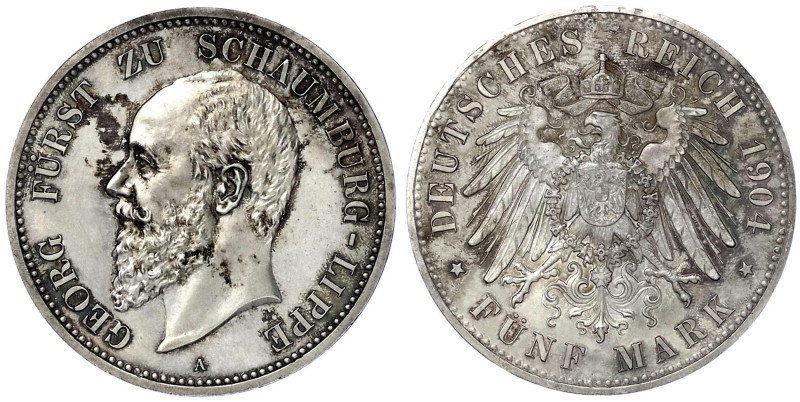 Reichssilbermünzen J. 19-178

Schaumburg-Lippe

Georg, 1893-1911

5 Mark 1...