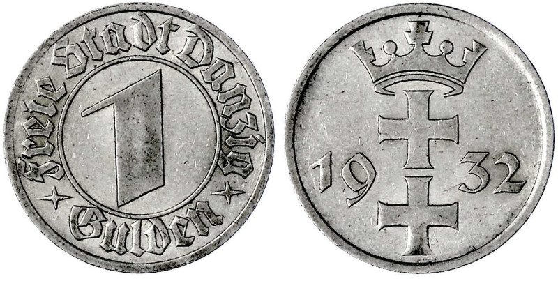 Münzen der Kolonien und Nebengebiete

Danzig, Freie Stadt

Gulden 1932. gute...