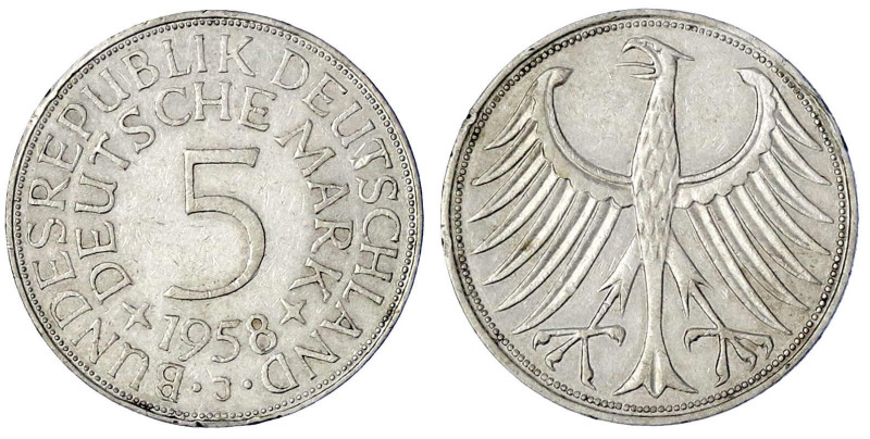 Münzen der Bundesrepublik Deutschland

Kursmünzen

5 Deutsche Mark Silber 19...