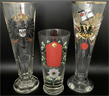 Militaria

Lots

3 versch. Biergläser des Garderegt. Potsdam. Höhe 22,5 cm, 16 cm und 22 cm