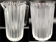 Varia

Glas

Designer-Jaffa-Glas und Jaffa-Karaffe 1931 von Rene Lalique (1860 Ay bis 1945 Paris). Höhe 12,5 cm und 22,7 cm