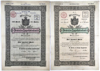 Varia

Historische Wertpapiere

Deutschland

2 Pfandbriefe der deutschen Hypothekenbank: 300 Mark Meiningen 1.4. 1895, 500 Mark Meiningen 1.12.1...