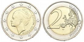Mónaco. 2 euros. 2007. 25º Aniversario de la muerte de la Princesa Grace Kelly. En su caja original. Muy rara. SC. Est...800,00.