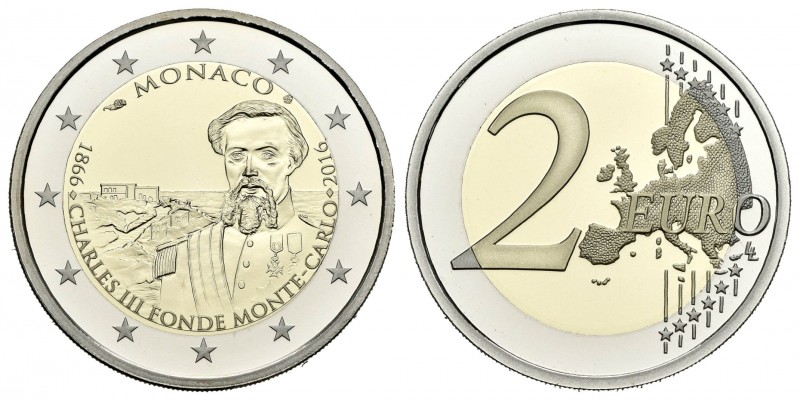 Mónaco. 2 euros. 2016. 150º Aniversario de la Fundación de Montecarlo por Carlos...