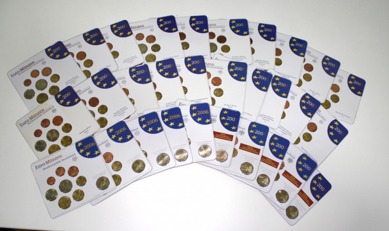 Alemania. Lote con la serie completa de 70 carteras de euros de Alemania desde 2...