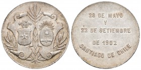 Chile. Medalla. 1902. Ae. 25,29 g. Pactos de Mayo. El 28 de mayo se firmó un acuerdo entre Argentina y Chile, que trata sobre la seguridad fronteriza ...
