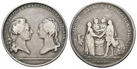 Francia. Medalla. 1770. París. A. Ag. 11,80 g. Marimonio del Delphin (posterior Louis XVI) y Marie Antoinette. 30 mm. BC+. Est...50,00.