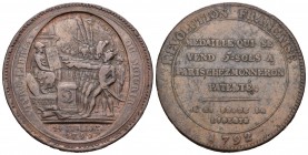 Francia. Medalla. 1792. Birmingham. (Maz-148). Ae. 25,15 g. Juramento del Día de la Federación de Monneron. 38 mm. BC+. Est...30,00.