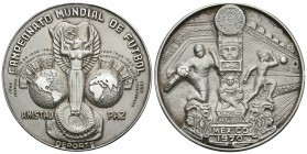 México. Medalla. 1970. Ag. 54,83 g. Campeonato Mundial de Fútbol. 41 mm. SC-. Est...40,00.